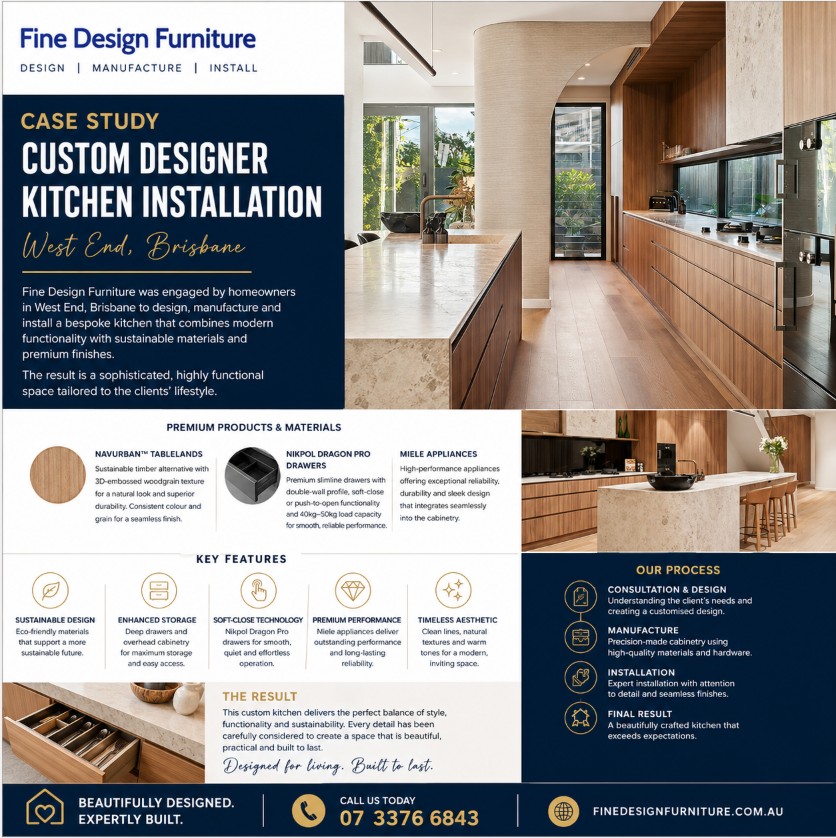 Custom made kitchen installation West End Brisbane
