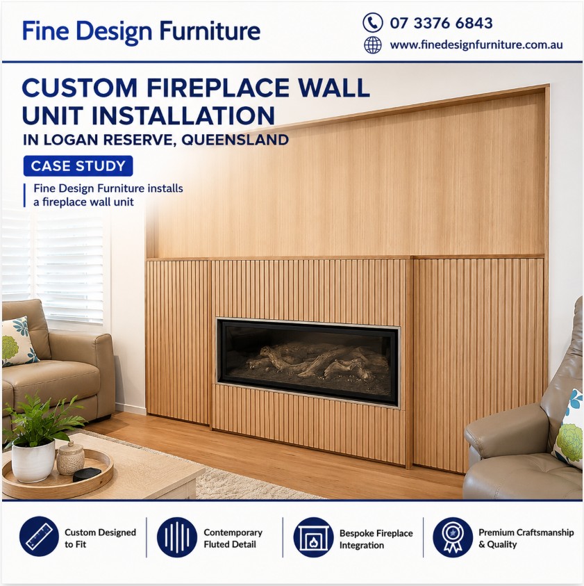 Fireplace wall unit installation Logan Reserve QLD