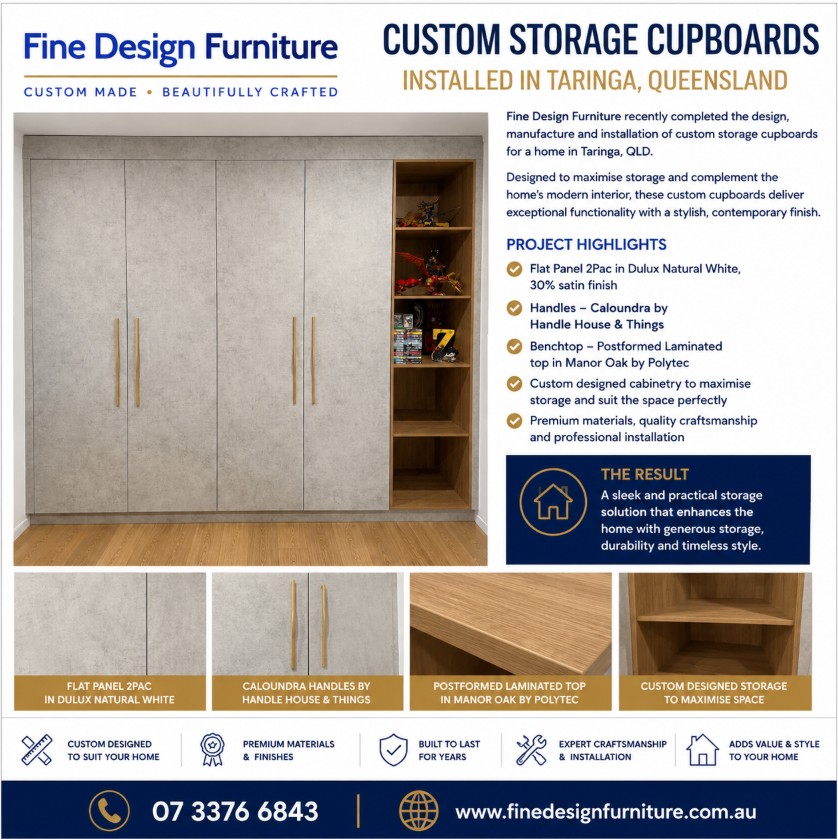 Custom storage cupboard installers Taringa QLD